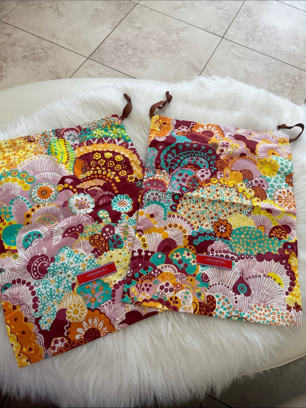 LA DoubleJ Multicolor Floral Print Dust Bags